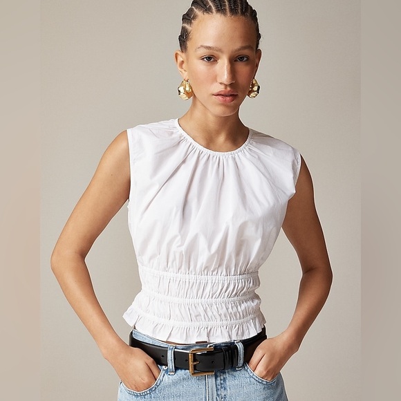 J. Crew Tops - J Crew Hyacinth Top in Cotton Poplin in White Size XS NWT